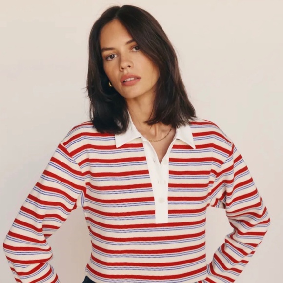 Reformation Tops - NWT Reformation Anna Rugby Shirt Red - Size L